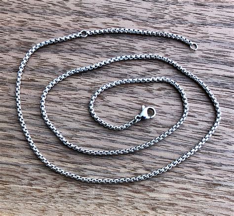 box chain stainless steel|solid box chain necklace.